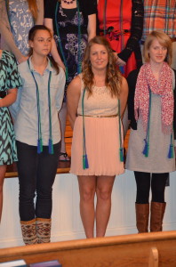 Bree at Alpha Chi induction ceremony