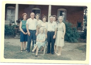 Aunt Ruth, Uncle Ish, Grandmother Eula, Aunt Eloise, Uncle Clifford, Aunt Jean, and Aunt Snow. My great grandmother Laura sitting in front. 