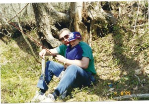 Charlie and Daddy fishing 1995 