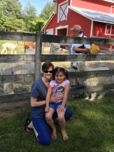 Katie and me. Steve and some of the animals beyond the fence. 