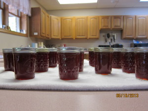 Homemade strawberry jam. 