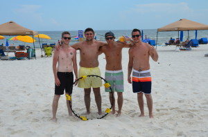 Charlie and his spikeball friends. 