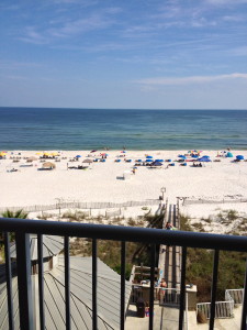 THE VIEW OF THE GULF FROM OUR BALCONY.