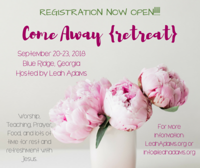 Register Now for Come Away {retreat}